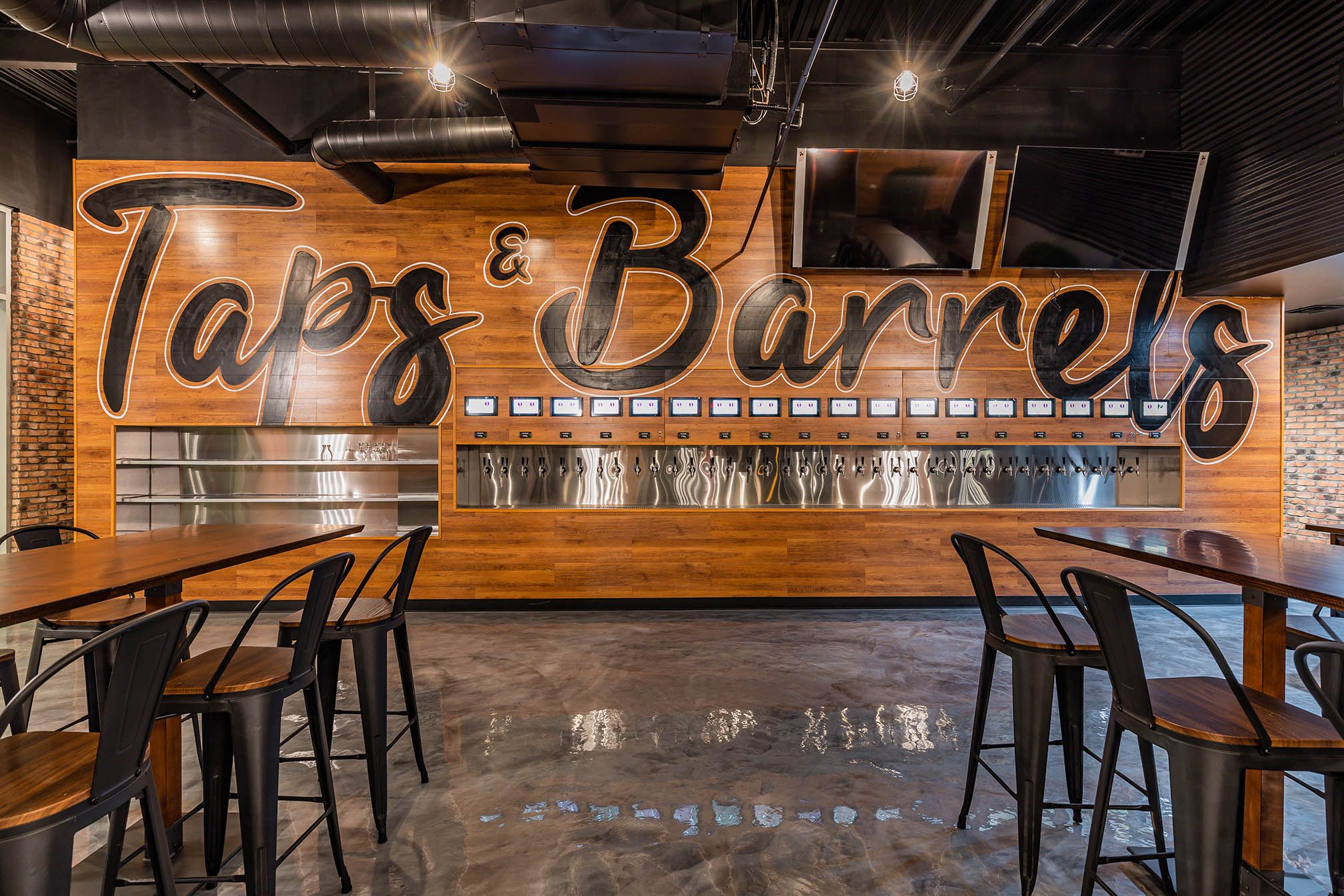Taps and Barrels brewery with self-serve beers on tap